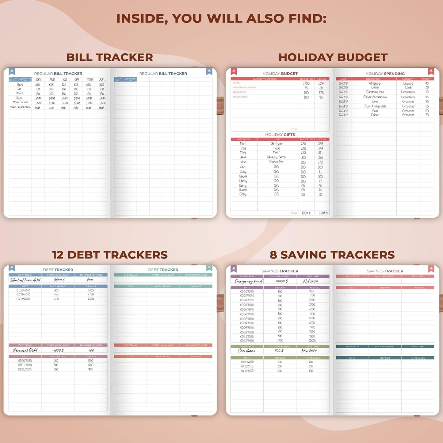 Clever Fox Bi Weekly Budget Planner – Undated Financial Organizer Book – Expense Tracker, Budgeting & Bill Notebook, A5 (Dark Terracotta)
