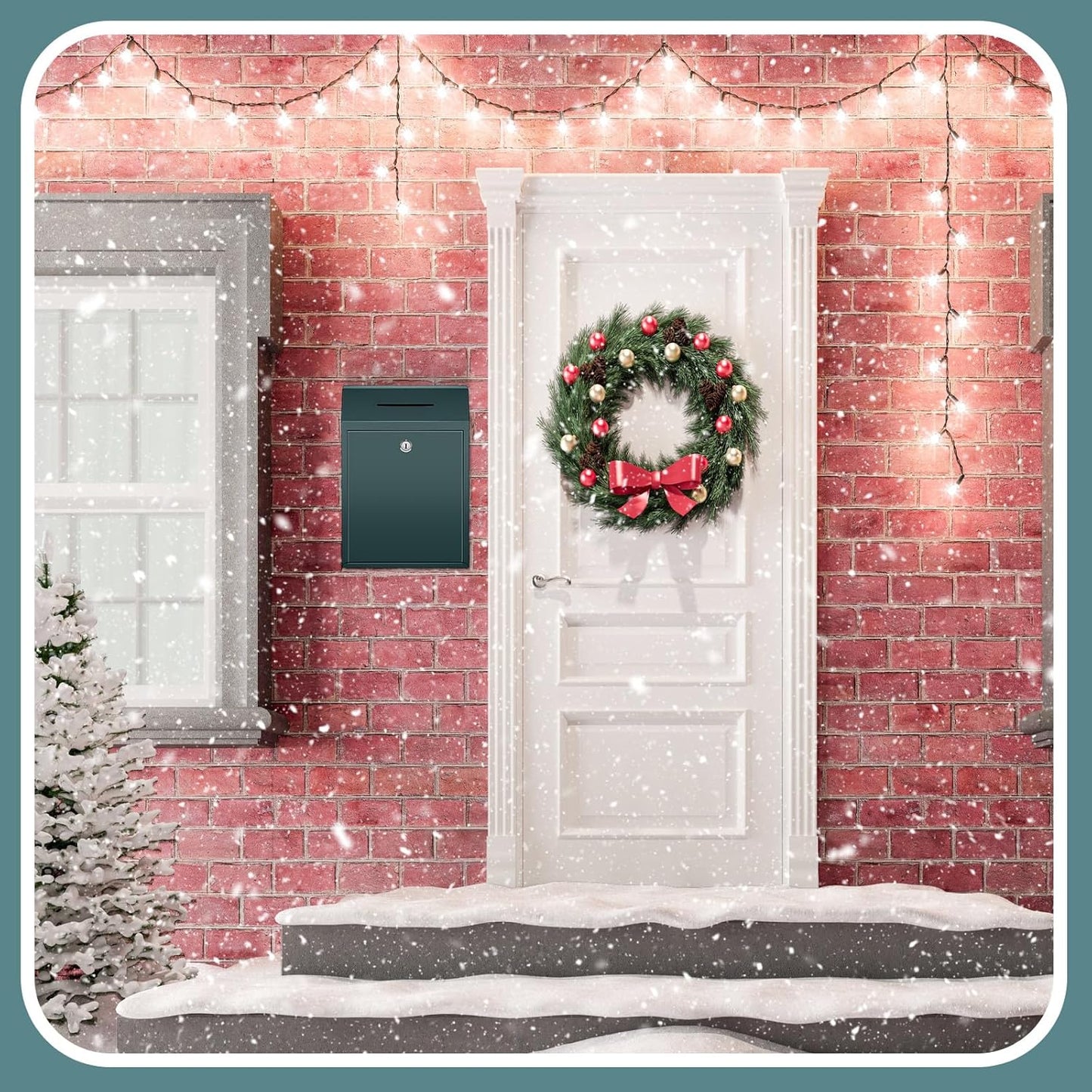 Metal Donation Cash Box Collection Safe Suggestion Box with Lock Wall Mounted Mailbox Delivery Ballot Container for Home Office Outdoor Door(Green,11.8 x 8.6 x 4.7 Inch)