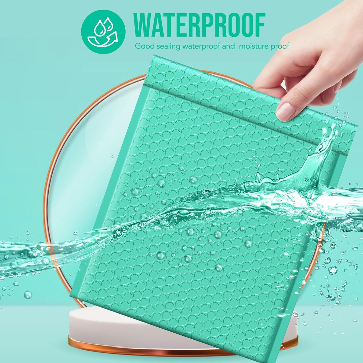 Fuxury Bubble Mailers 8.5x12 Inch 40 Pack Self Seal Large Bubble Envelopes Water Resistant Thick Cushioning Mailer for Small Business Packaging, Mailing Teal #2