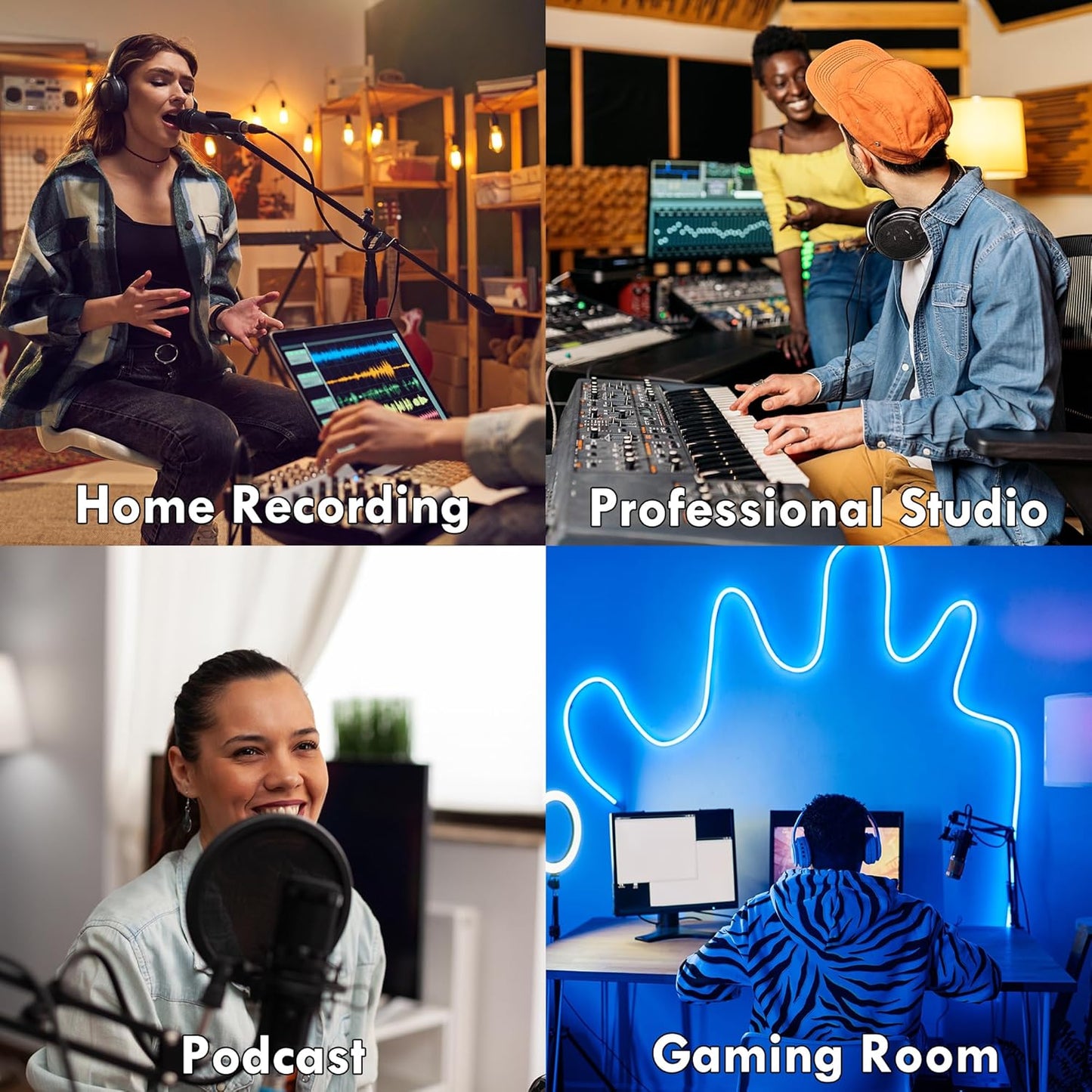 4pcs EVA Acoustic Diffusers 12"x12"x2" (Total 24"x24"x2"), Waffle Style Sound Diffuser Panels for Home Studio and Wall Art, QRD Room Acoustic Treatment (Black)