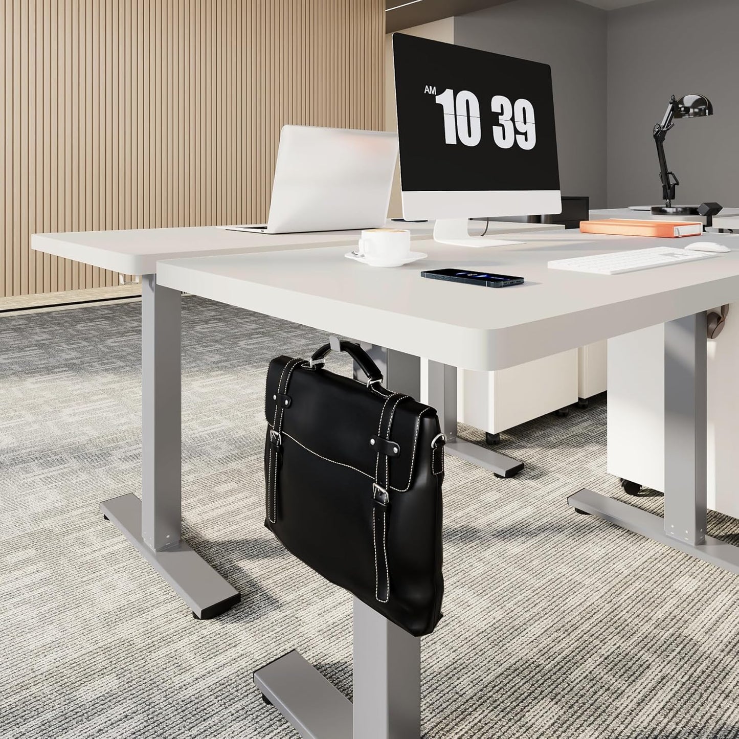 FLEXISPOT Height Adjustable Standing Desk Frame, Electric Sit Stand Desk Base for Home and Office (Gray Frame Only)