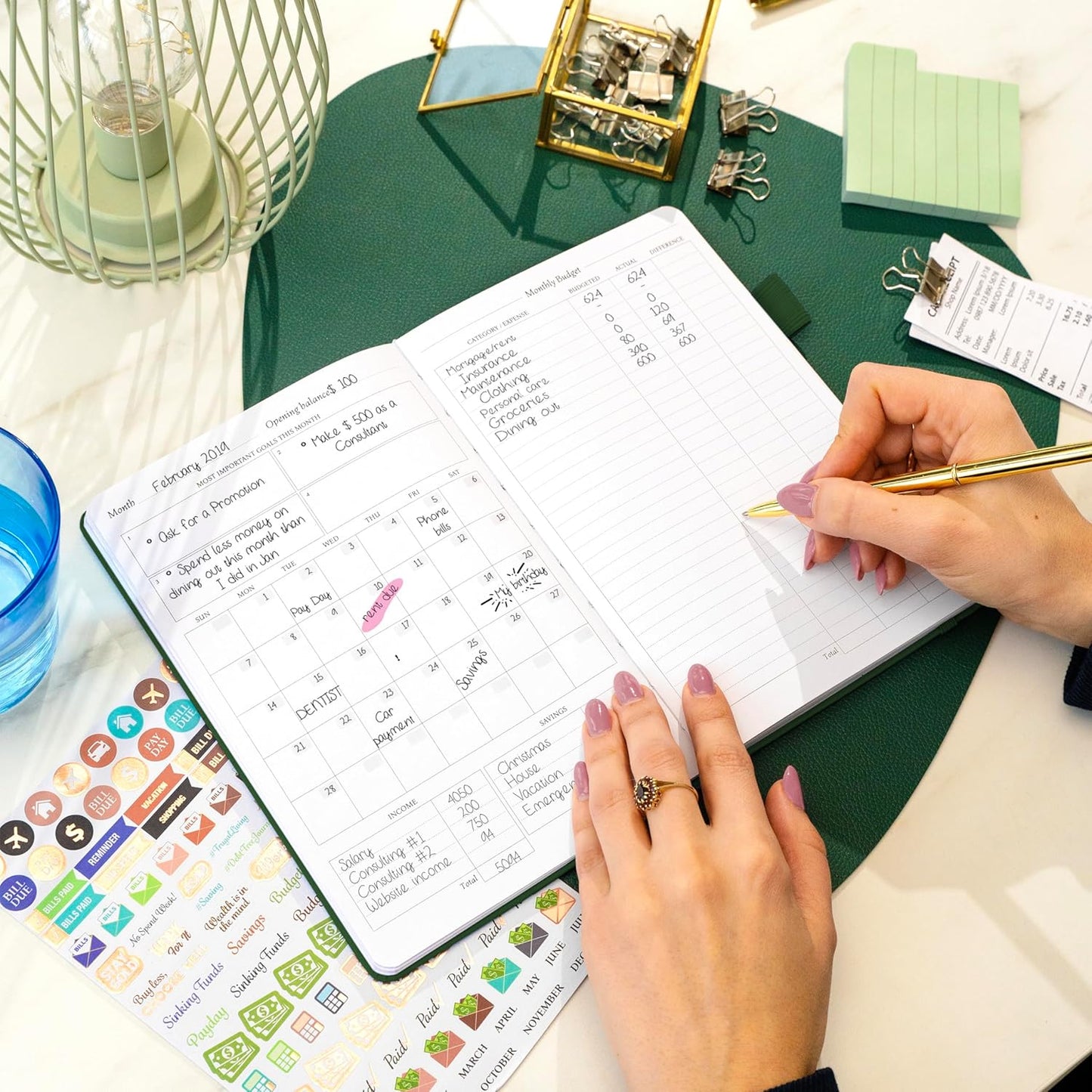 Legend Budget Planner – Financial Organizer Book. Money Account & Expense Tracker Notebook Journal for Household Monthly Budgeting (Dark Green)