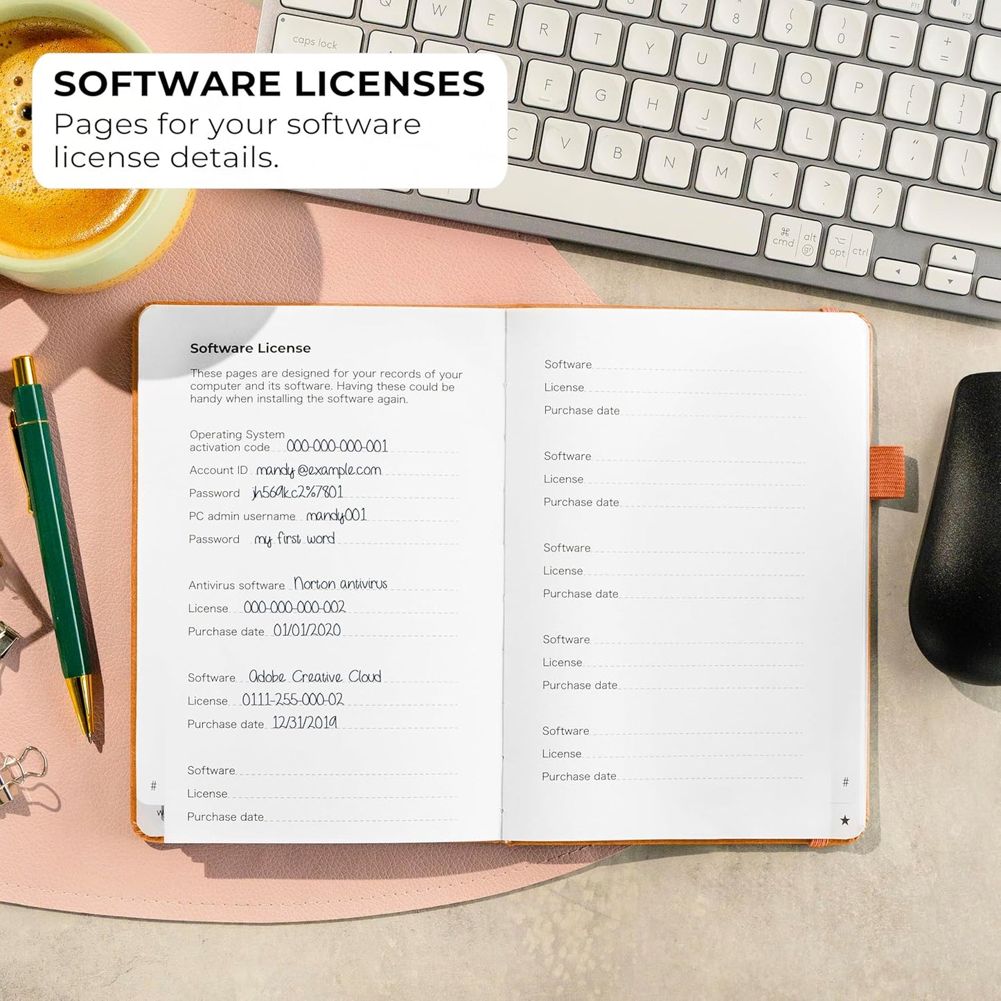 Clever Fox Password Book with alphabetical tabs. Internet Address Organizer Logbook. Medium Password Keeper for Website Logins (Yellow)
