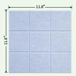 12 Pack Large Cork Board for Walls, 48" X 36" Felt Bulletin Board Tiles with 48 Safe Removable Adhesive Tabs & 60 Push Pin Board Decorative Cork Board Tack Board Wall Organizer for Office - Light Grey