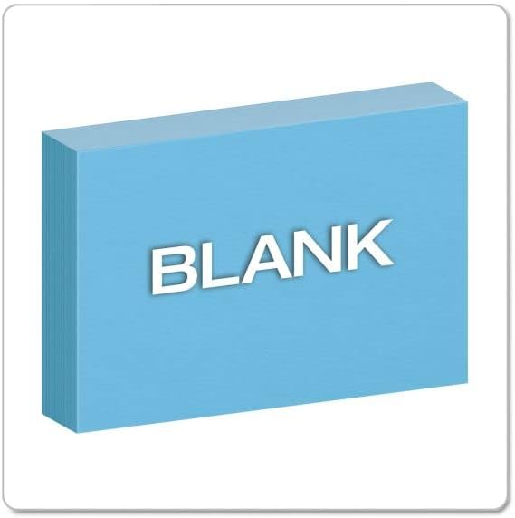 1InTheOffice Blue Blank Index Cards, 4x6, 400 Pack