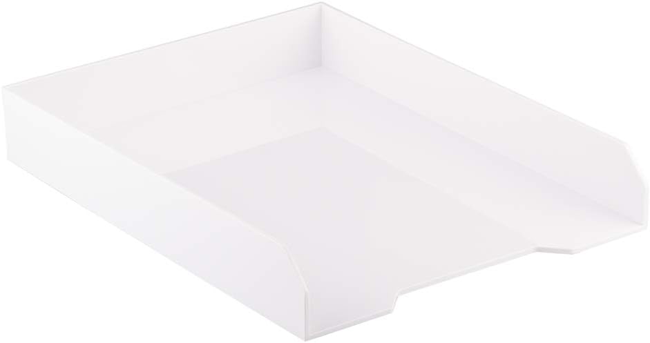 JAM PAPER Stackable Paper Trays - White - Desktop Document, Letter, & File Organizer Tray - Sold Individually