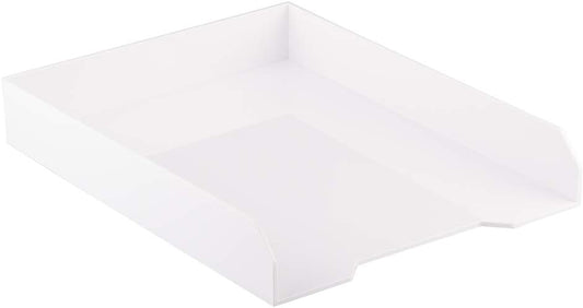 JAM PAPER Stackable Paper Trays - White - Desktop Document, Letter, & File Organizer Tray - Sold Individually