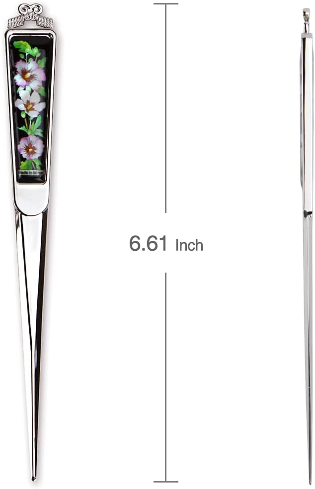 Envelope Opener Cutter Knife – 168mm Decorative Letter Opener for Envelopes, Boxes, Packages – Premium Rustproof Iron Letter Opener for Everybody – Anti-Fingerprint Treatment (Rose of Sharon)