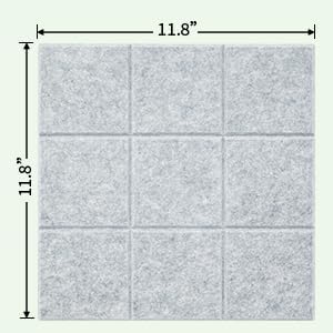 12 Pack Large Cork Board for Walls, 48" X 36" Felt Bulletin Board Tiles with 48 Safe Removable Adhesive Tabs & 60 Push Pin Board Decorative Cork Board Tack Board Wall Organizer for Office - Grey