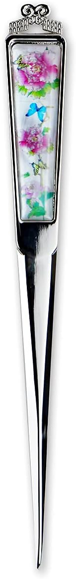 Envelope Opener Cutter Knife 168mm Decorative Letter Opener for Envelopes, Boxes, Packages Premium Rustproof Iron Letter Opener AntiFingerprint Treatment (Tree Peon Butterfly)