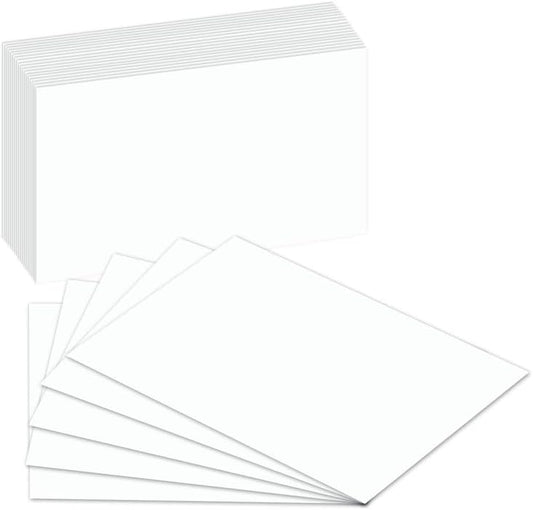 100 Pcs Extra Thick White Index Cards – Blank Heavyweight 14pt (0.014”) 100lb Cover Cardstock – Flash Cards, Study Note Cards, Postcards, Photo and Recipe Cards | 100 per Pack (6 x 9)