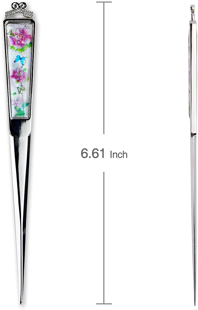 Envelope Opener Cutter Knife 168mm Decorative Letter Opener for Envelopes, Boxes, Packages Premium Rustproof Iron Letter Opener AntiFingerprint Treatment (Tree Peon Butterfly)