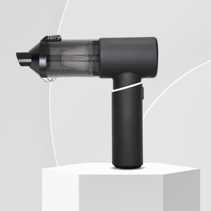 Handheld Vacuum Cleaner Cordless, Desk Vacuum Cleaner Compressed Electric Air Duster 15000Pa Suction, 4-in-1 Portable Vortex Vacuum Dust Air Blower for Computer, Keyboard,Car,Balloon,Black