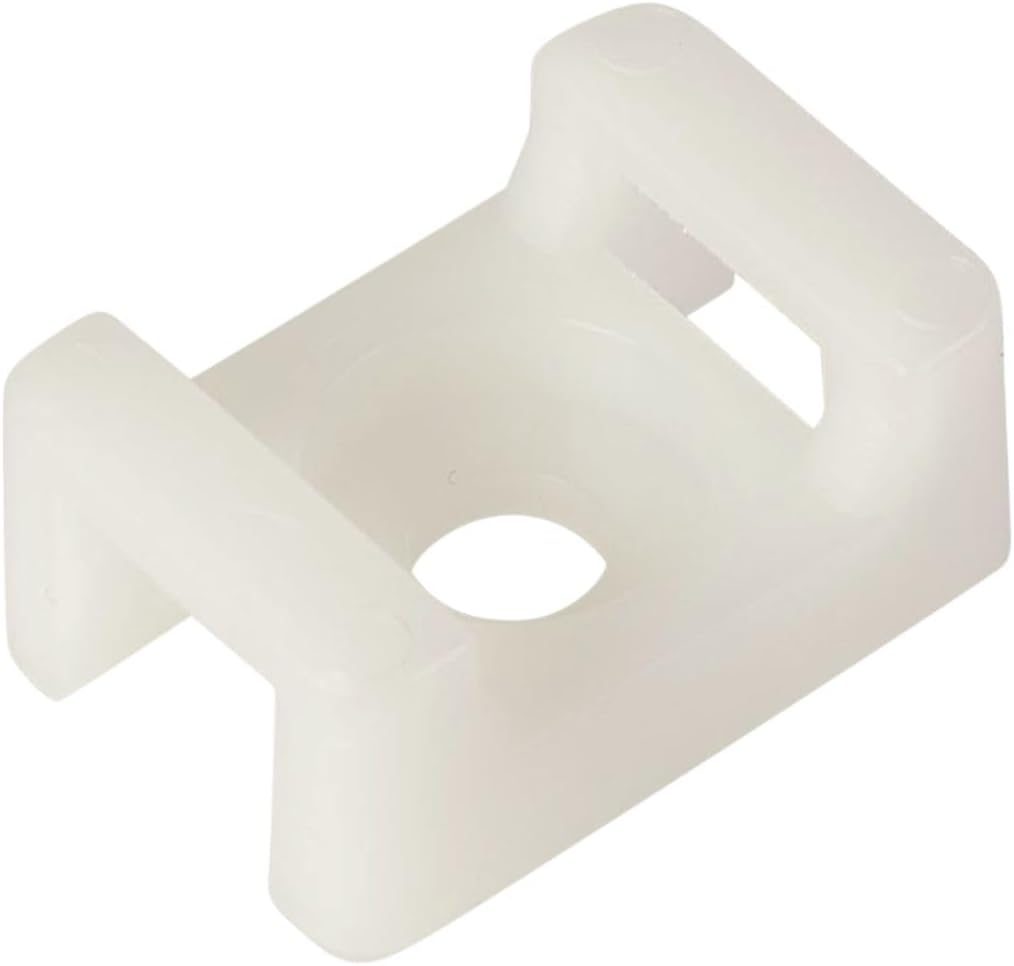 GTSE 100 Pack Of White/Clear Screw Mounts, Zip Ties Up To 0.35" Wide, Saddle Type Zip Tie Anchors