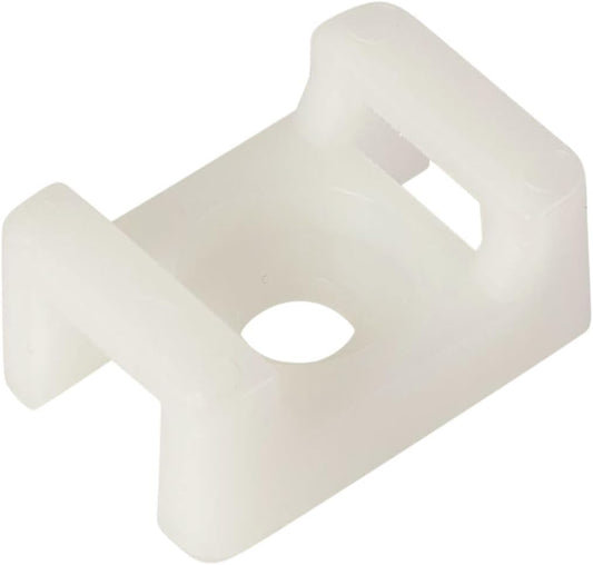 GTSE 100 Pack Of White/Clear Screw Mounts, Zip Ties Up To 0.35" Wide, Saddle Type Zip Tie Anchors