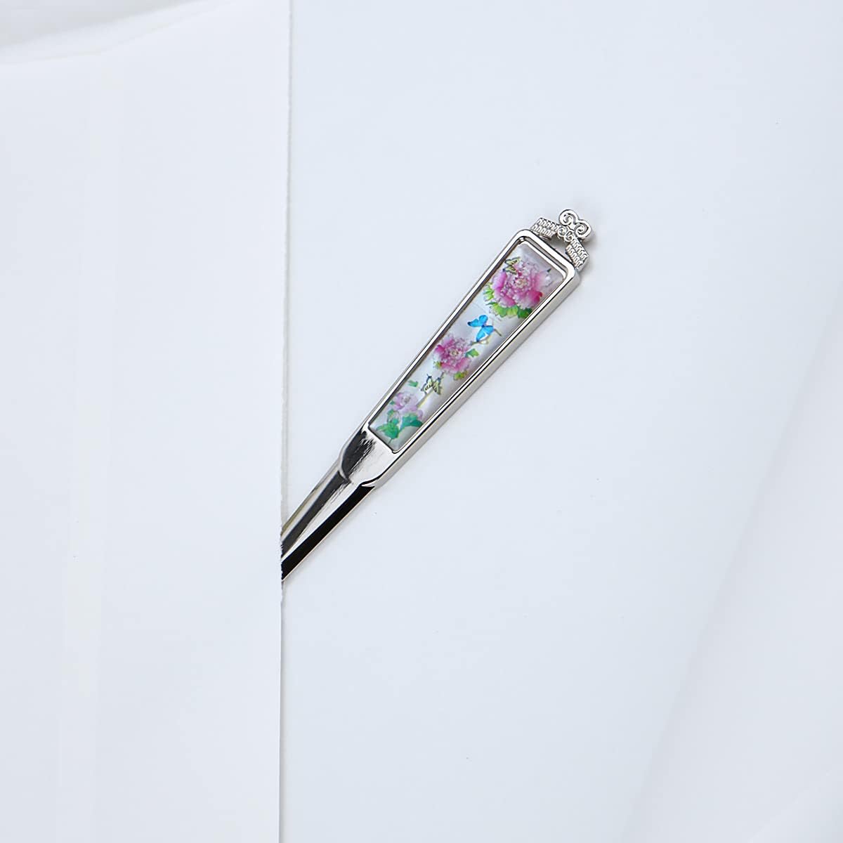 Envelope Opener Cutter Knife 168mm Decorative Letter Opener for Envelopes, Boxes, Packages Premium Rustproof Iron Letter Opener AntiFingerprint Treatment (Tree Peon Butterfly)