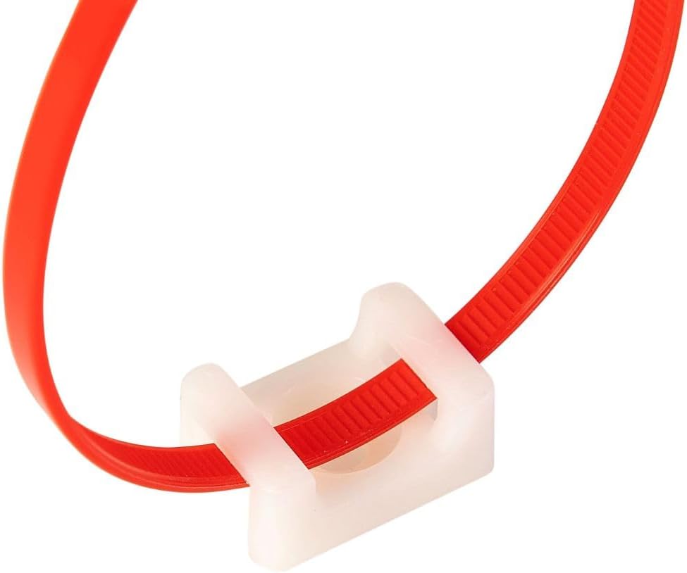 GTSE 100 Pack Of White/Clear Screw Mounts, Zip Ties Up To 0.35" Wide, Saddle Type Zip Tie Anchors