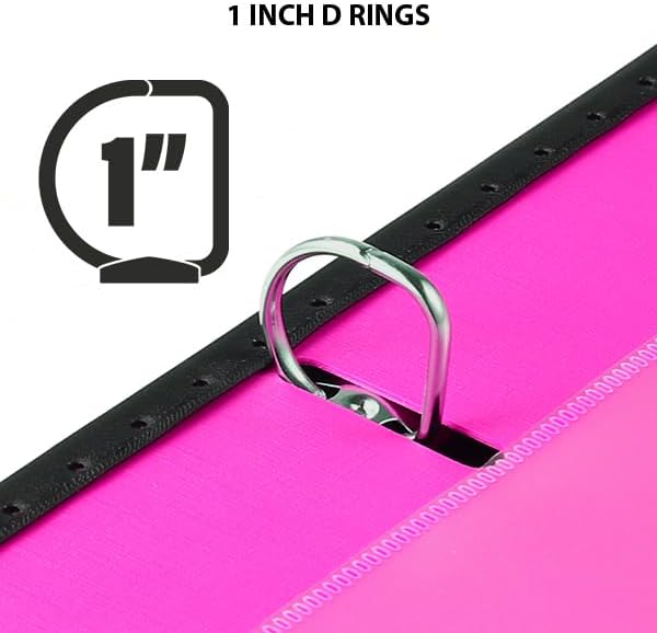 1 Inch Telescoping 3 Ring Binder-4PCS, Flexible Binder with Customized Front Cover, Holds 225 Sheets, School Office Supplies, 4 Colors