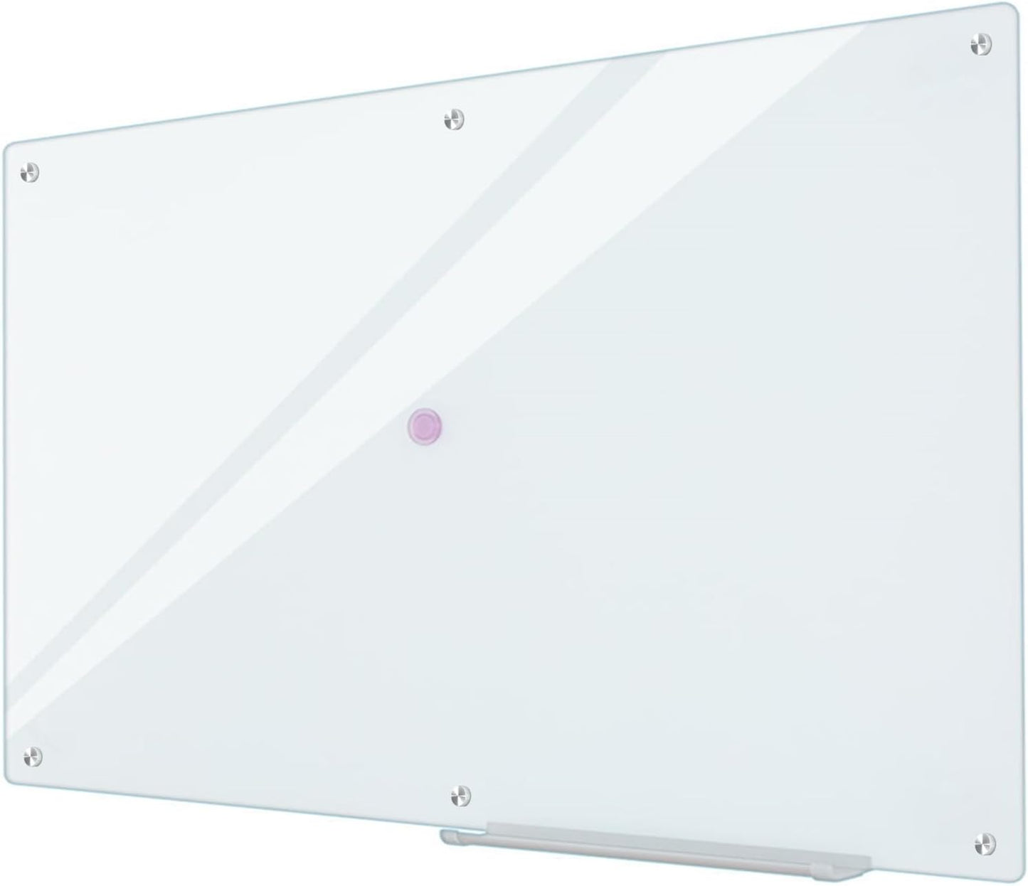 Glass Whiteboard 6'x 4', Magnetic Dry Erase Board, Large Framless Glass White Board for Wall Office School Home