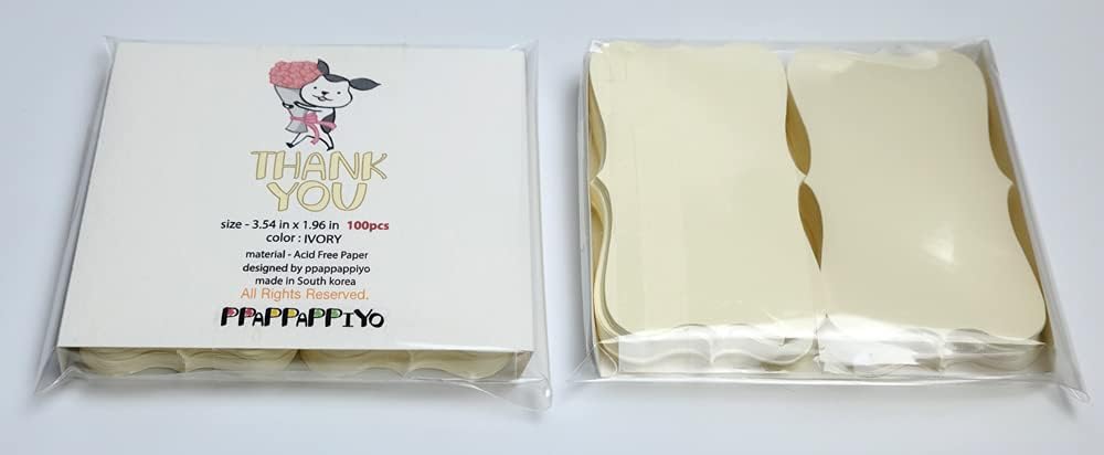 PPAPPAPPIYO 3.5x2 color index cards (100) Paper - Blank (ivory)