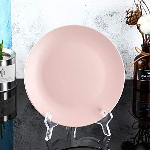 HESTYA 6 Pack 7 Inch Acrylic Easel Stand, Display Stand, Plate Holder for Display, Photo Holder Picture Frame Book(Clear)