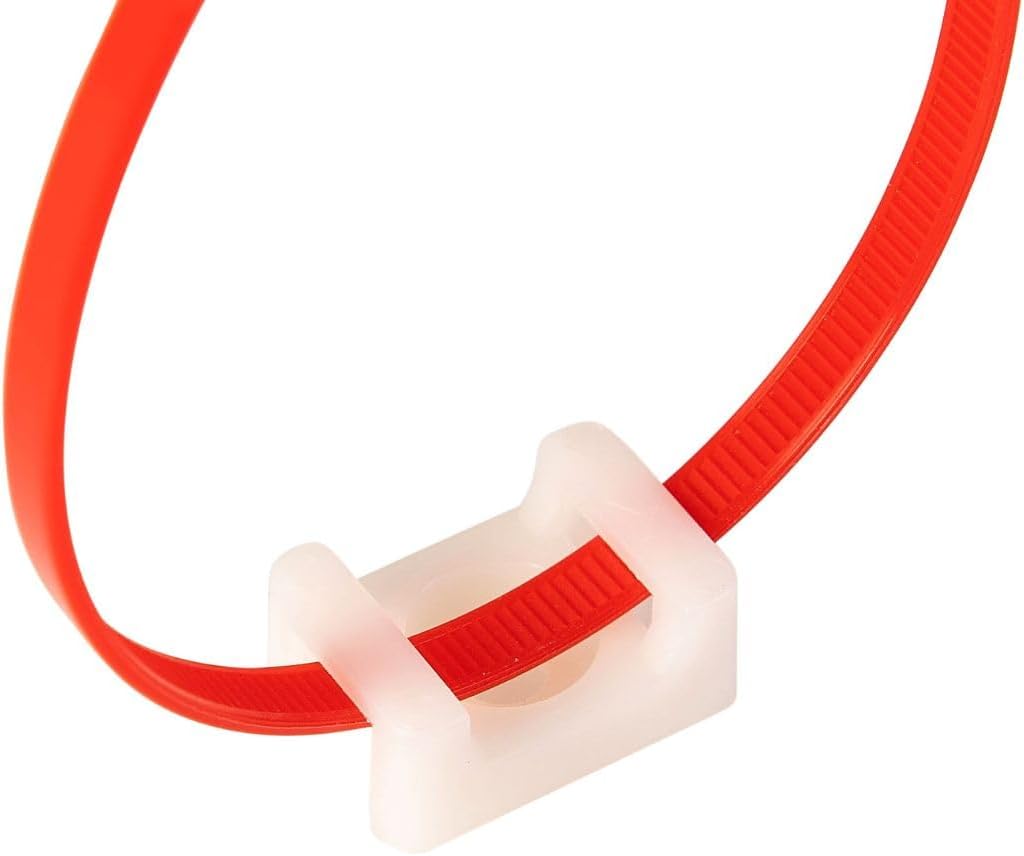 GTSE 100 Pack Of White/Clear Screw Mounts, Zip Ties Up To 0.2" Wide, Saddle Type Zip Tie Anchors