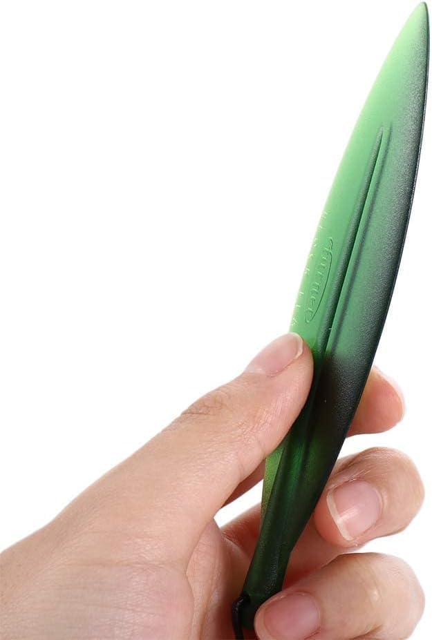 Green Willow Leaf Shape Plastic Letter Opener Tool, Plastic Envelopes Opener Bookmark Cut Paper Tool Express Opener Office and School Supplies