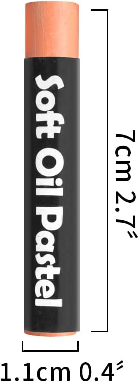 12 Pcs Monochrome Artists Grade Soft Oil Pastels Vibrant and Creamy Colored Chalk Pastels Art Supplies Set for Professionals Painting Drawing Light Orange