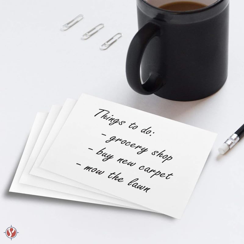 100 Pcs Extra Thick White Index Cards – Blank Heavyweight 14pt (0.014”) 100lb Cover Cardstock – Flash Cards, Study Note Cards, Postcards, Photo and Recipe Cards | 100 per Pack (8.5 x 5.5)