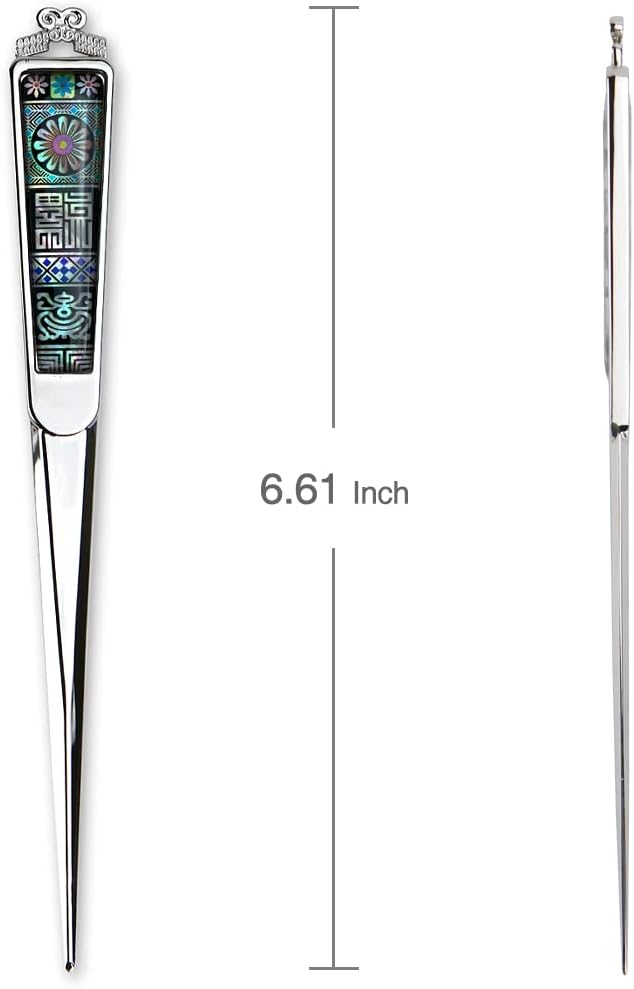 Envelope Opener Cutter Knife – 168mm Decorative Letter Opener for Envelopes, Boxes, Packages – Premium Rustproof Iron Letter Opener – Anti-Fingerprint Treatment (Oriental Pattern)