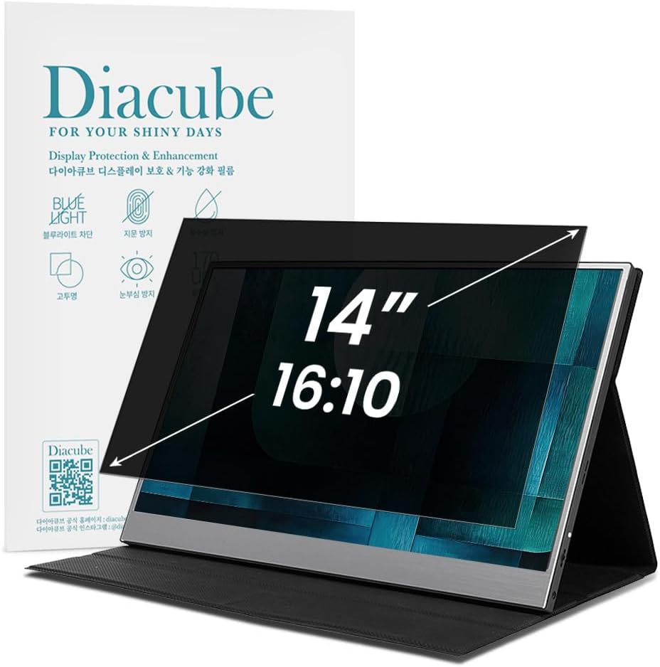 14 Inch Computer Privacy Screen Filter for 16:10 Aspect Ratio Portable Monitors and Laptops - Eye Protection | Anti-UV | Anti-Glare, Anti Spy Screen Protector Film