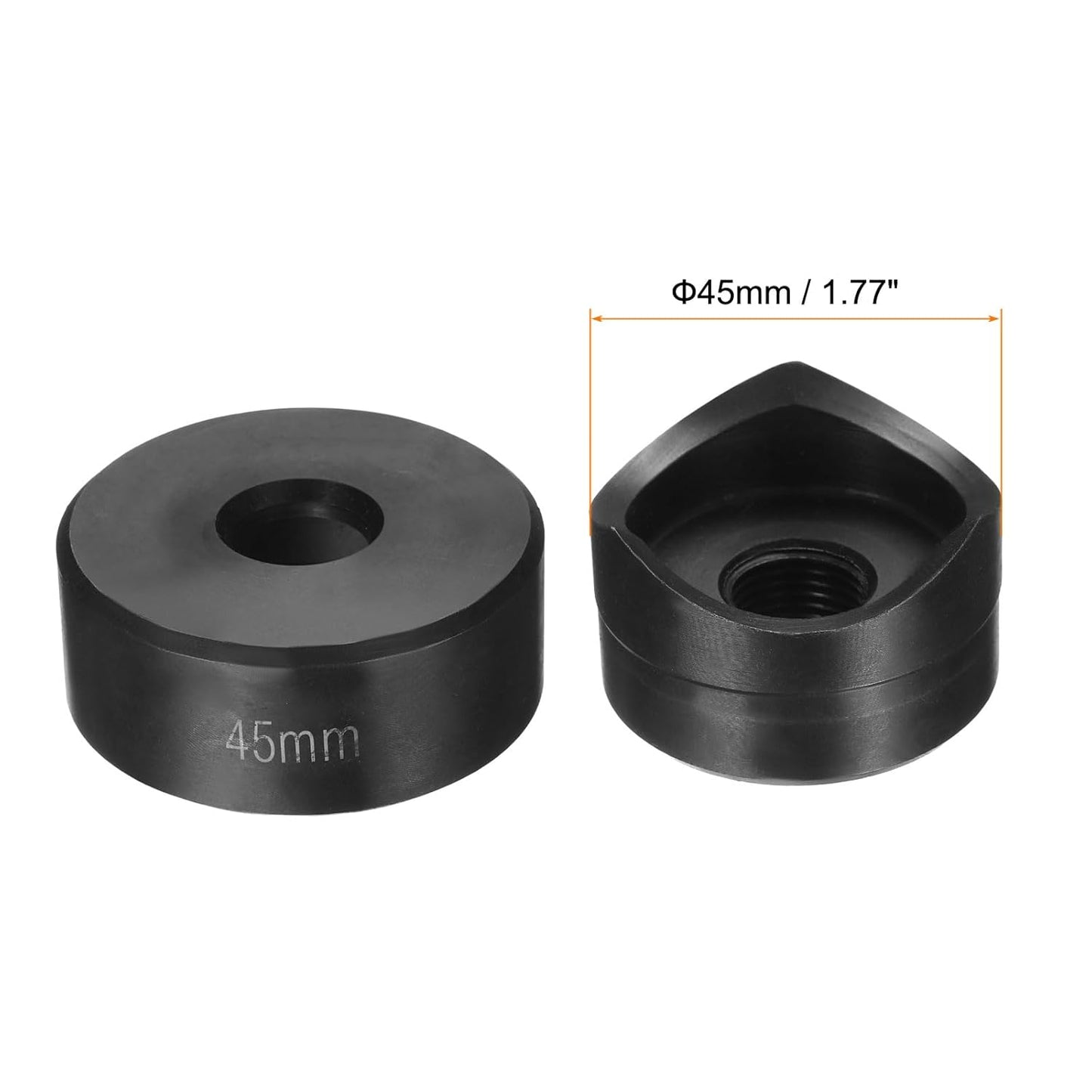 HARFINGTON Sheet Metal Punch Hole Punch 45mm Bearing Steel Precise Cutting Manual Knockout Kit with External Hex Shank for Metal Steel Plate Sink Stainless Steel, Black