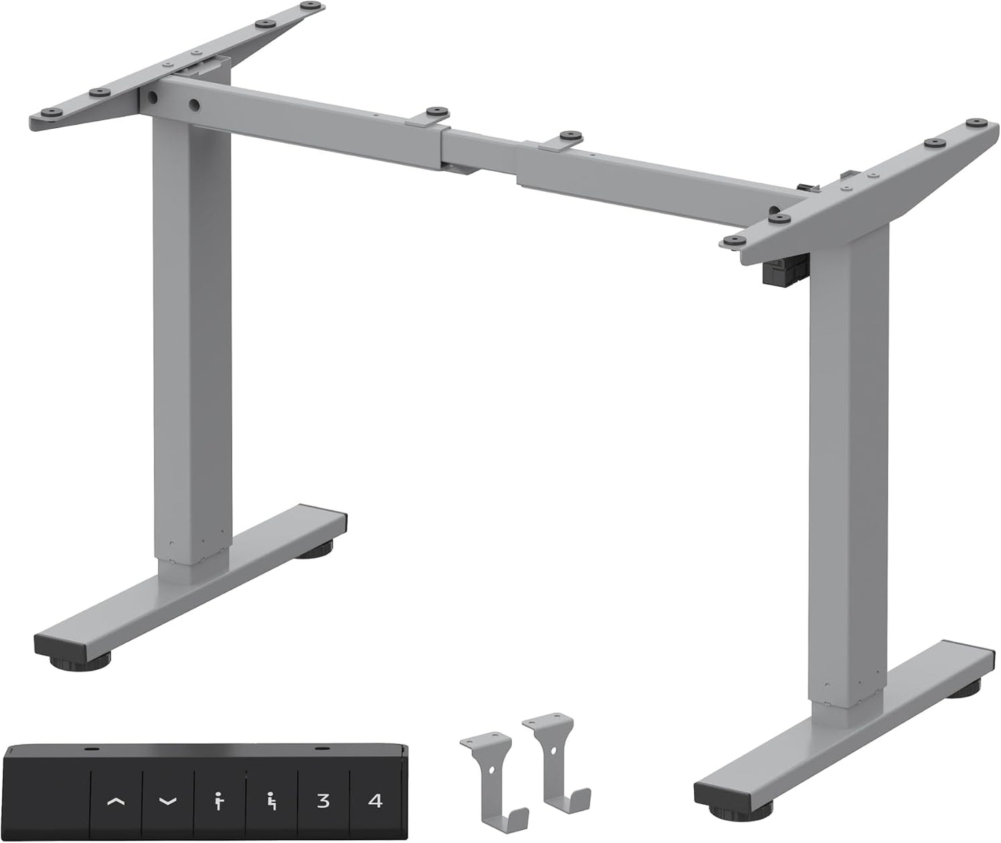 FLEXISPOT Height Adjustable Standing Desk Frame, Electric Sit Stand Desk Base for Home and Office (Gray Frame Only)