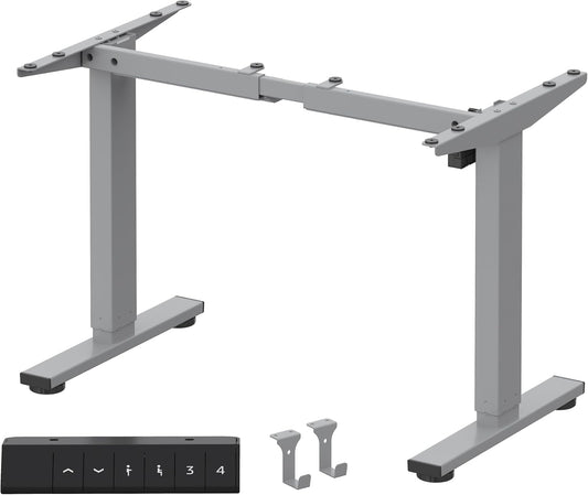 FLEXISPOT Height Adjustable Standing Desk Frame, Electric Sit Stand Desk Base for Home and Office (Gray Frame Only)