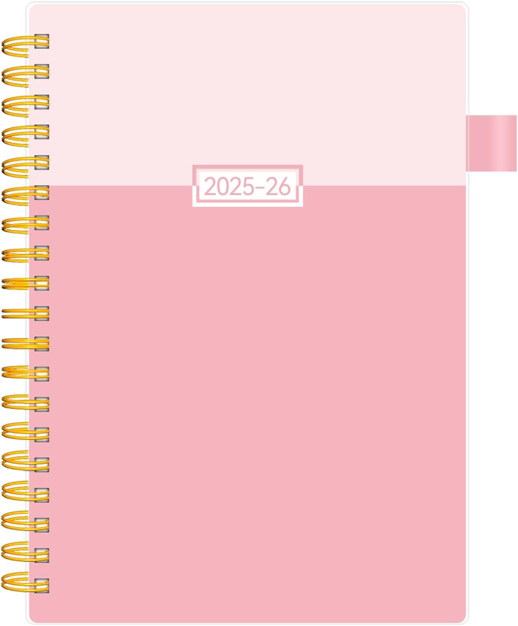 Planner 2025-2026, Academic Planners for Teacher & Student, AIMPEAK Weekly & Monthly Calendar Planner for Women, Daily Planners run from Jul.2025 - Jun.2026, Monthly Tabs, Spiral Binding, Pink, 7"x10"
