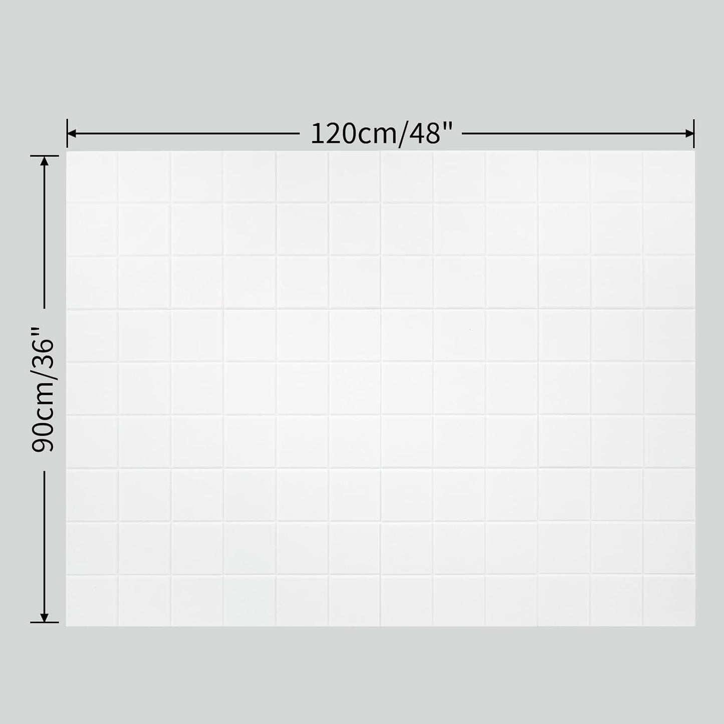 12 Pack Large Cork Board for Walls, 48" X 36" Felt Bulletin Board Tiles with 48 Safe Removable Adhesive Tabs & 60 Push Pin Board Decorative Cork Board Tack Board Wall Organizer for Office - White