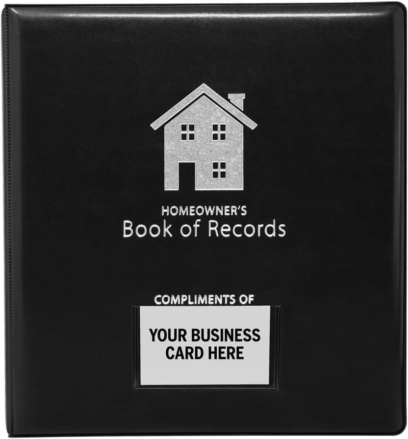 Homeowner's Book of Records Binder, Organize Household Receipts and Home Repair Record Keeping (Black and Navy)