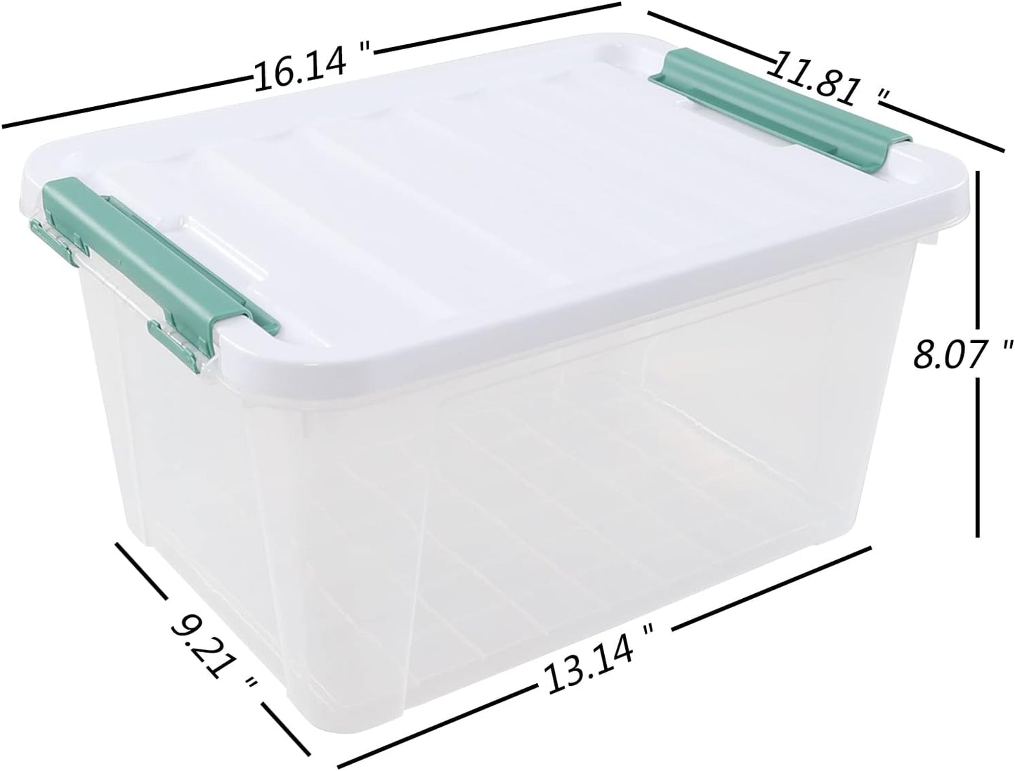 20 Quart Plastic Storage Bins with Lid, Clear Storage Plastic Box, 4 Packs