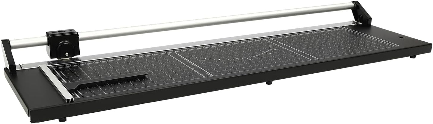 Rotary Paper Trimmer - Precision Cutting Tool with Self-Sharpening Blade for Photo Paper/Cardstock/Film, Heavy-Duty Craft Cutter for Scrapbooking & Office Use, Non-Slip Base & Angle Guide (36 inches)
