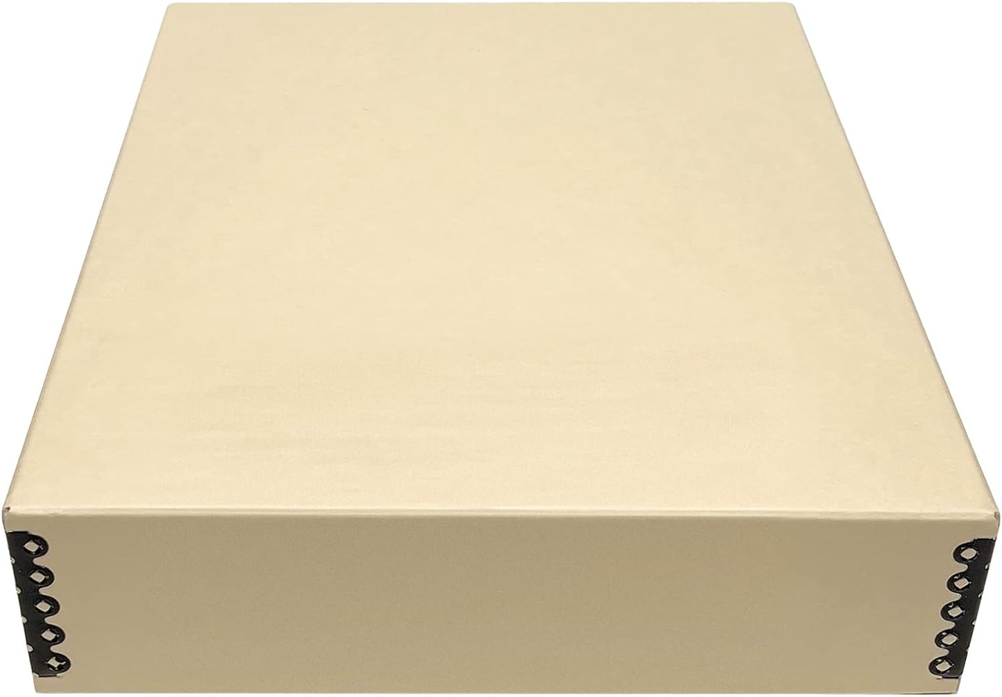 Golden State Art, Archival Storage Box, Acid-Free Drop Front Museum Box with Metal Edge for Storing Artwork Photos Documents Prints Arts And Crafts (Tan-11.75x15.25x3 Inches)