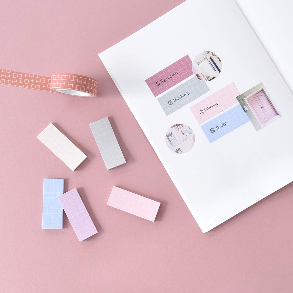 Monolike Color Palette Sticky Grid 500 B Set 4p - Self-Adhesive Memo Pad 30 Sheets