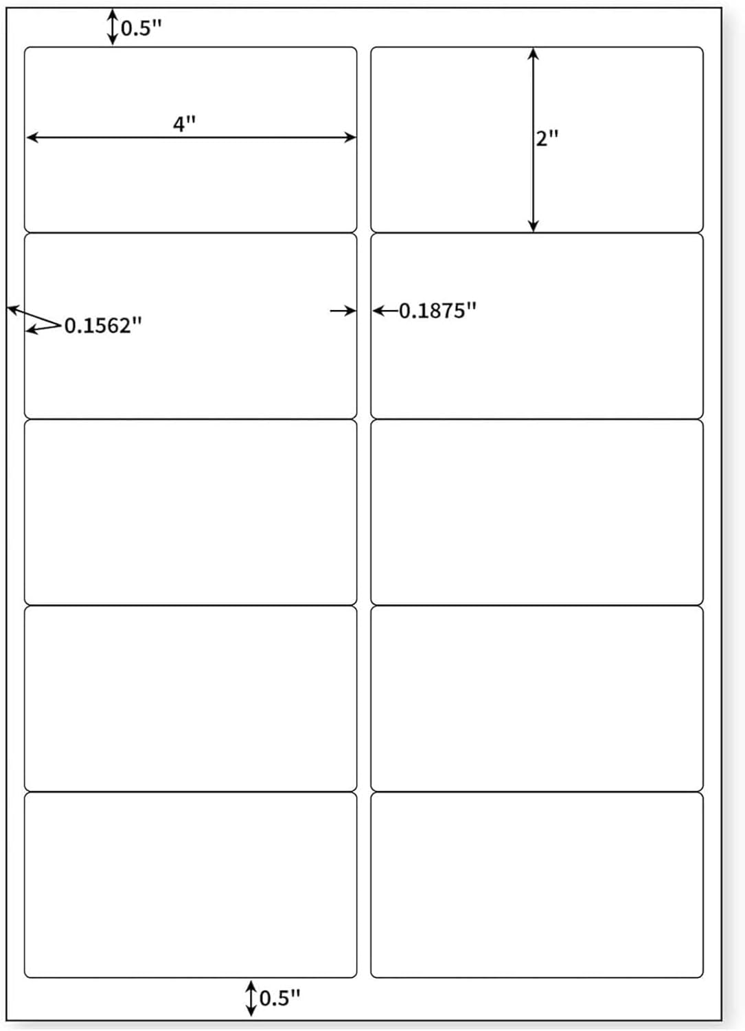 2" x 4" Mailing Labels,1000 Sheets Shipping Labels Printable White Sticker Labels for Laser/Inkjet Printer,Permanent Adhesive Address Labels,10 Labels per Sheet