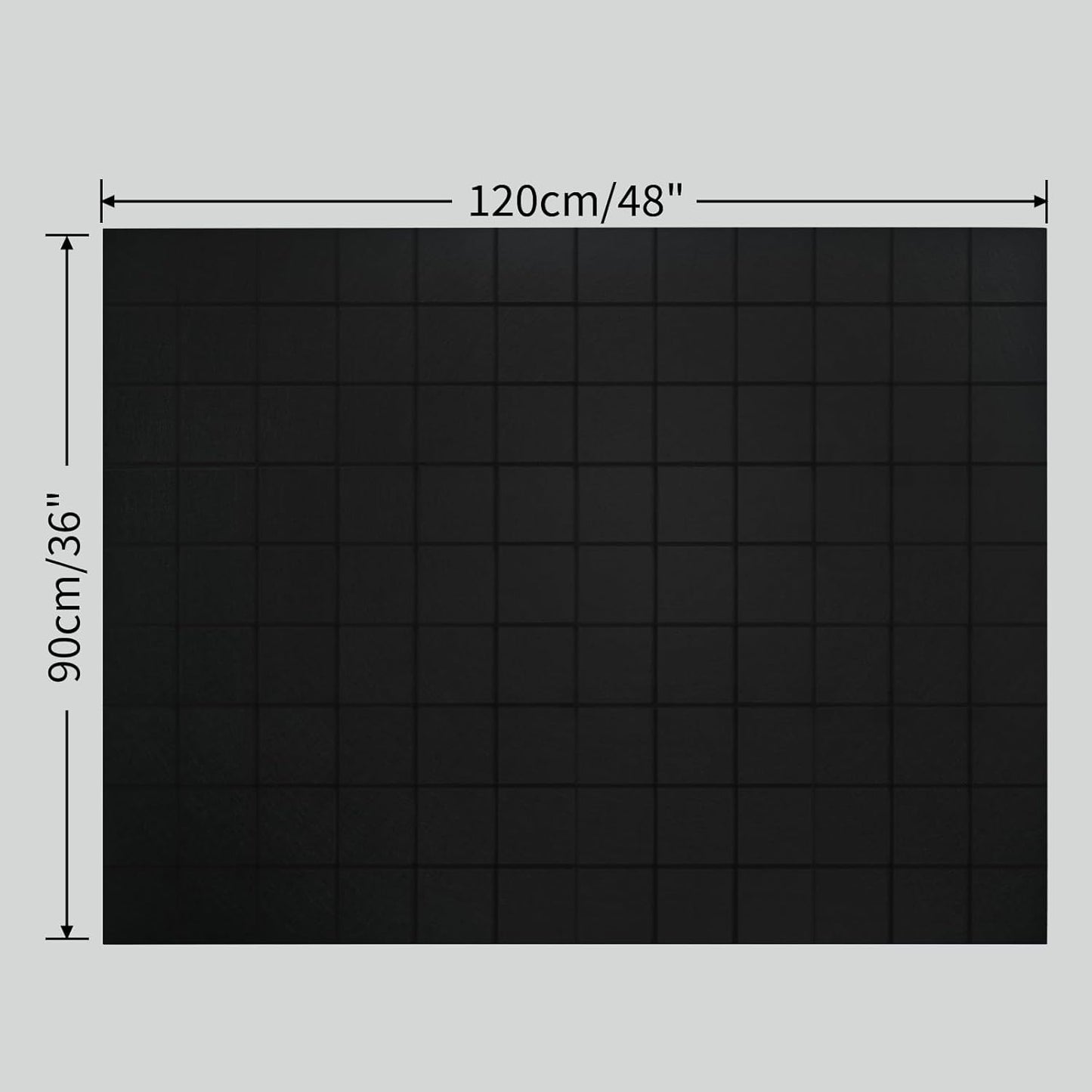 12 Pack Large Cork Board for Walls, 48" X 36" Felt Bulletin Board Tiles with 48 Safe Removable Adhesive Tabs & 60 Push Pins Board Decorative Cork Board Tack Board Wall Organizer for Office - Black