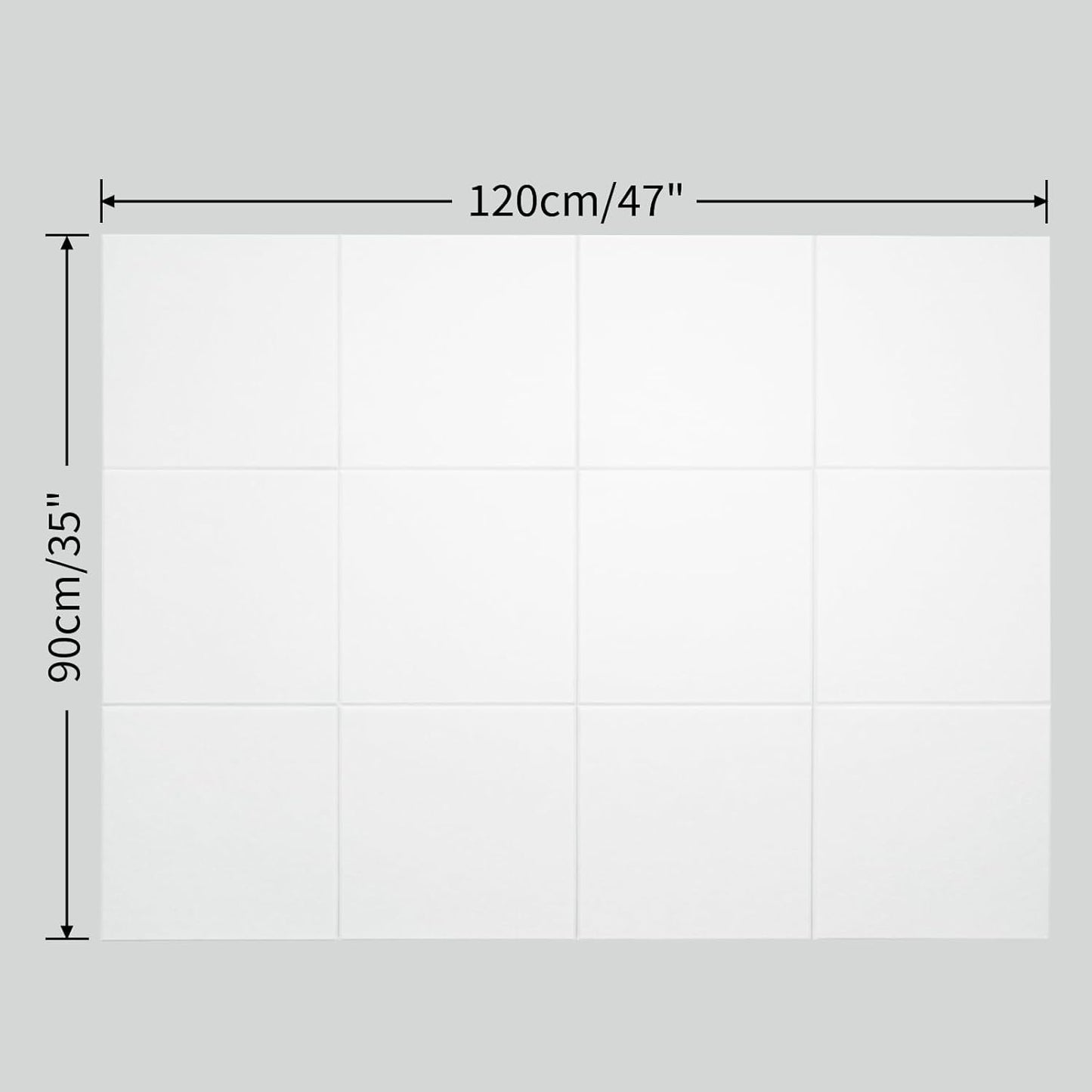 12-Pack Large Cork Board: 48x36 Inch Bulletin Board with 72 Damage-Free Pads & Push Pins for Office Home Wall, White Felt Alternative