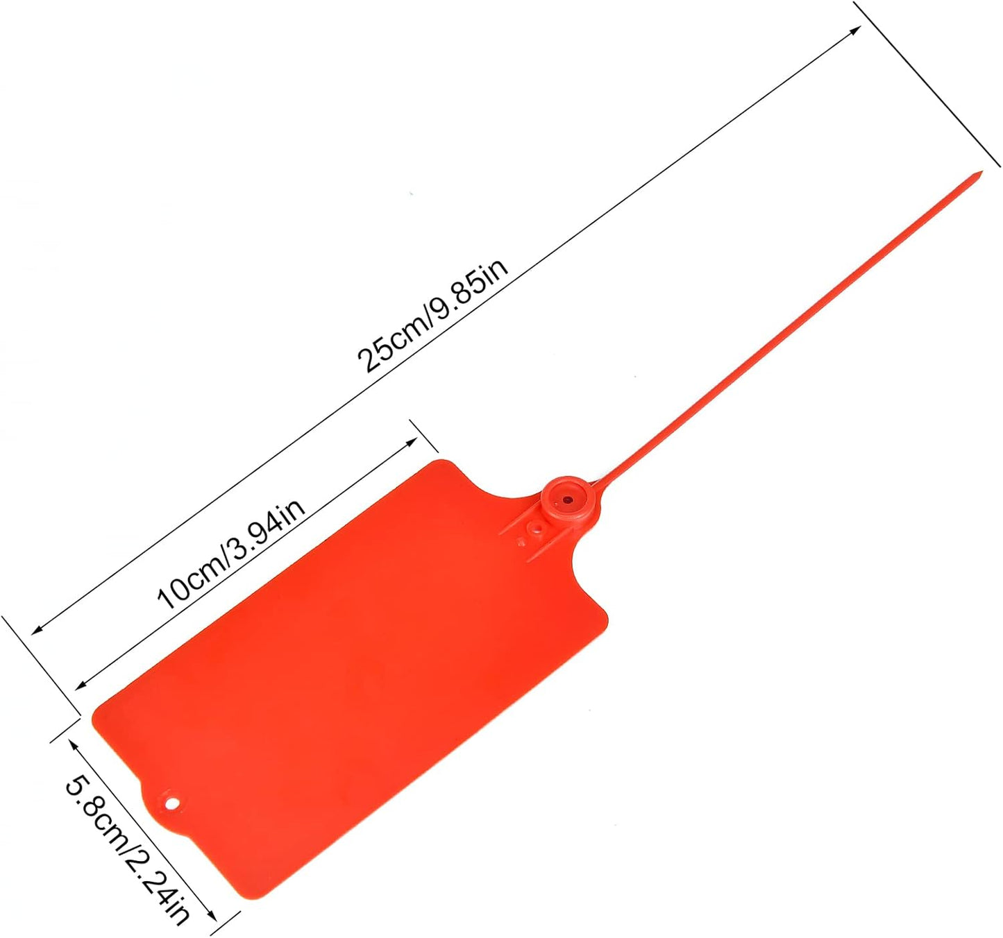 100 Plastic Tags Shipping Tags Water Proof Tags for Labeling Shipping Labels Security Seals Writable Marker Ties Hanging Tags Storage Tag with One Marker Pen (Red)