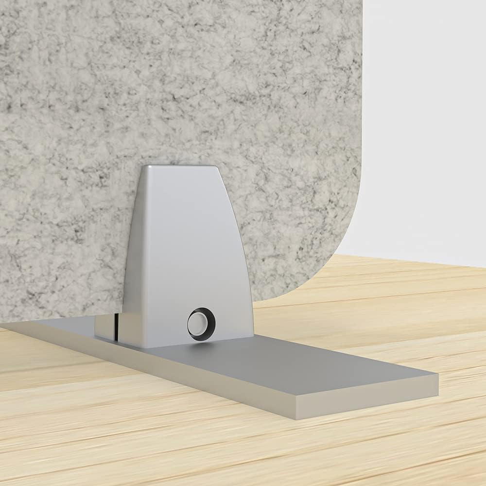 Freestanding Acoustic Desk Divider with Mount | Eco-Friendly Privacy Screen Panel | Noise Reducing Desk Partition | Tackboard Option & Easy to Install | Made from Recycled Plastic | White - 18" X47"