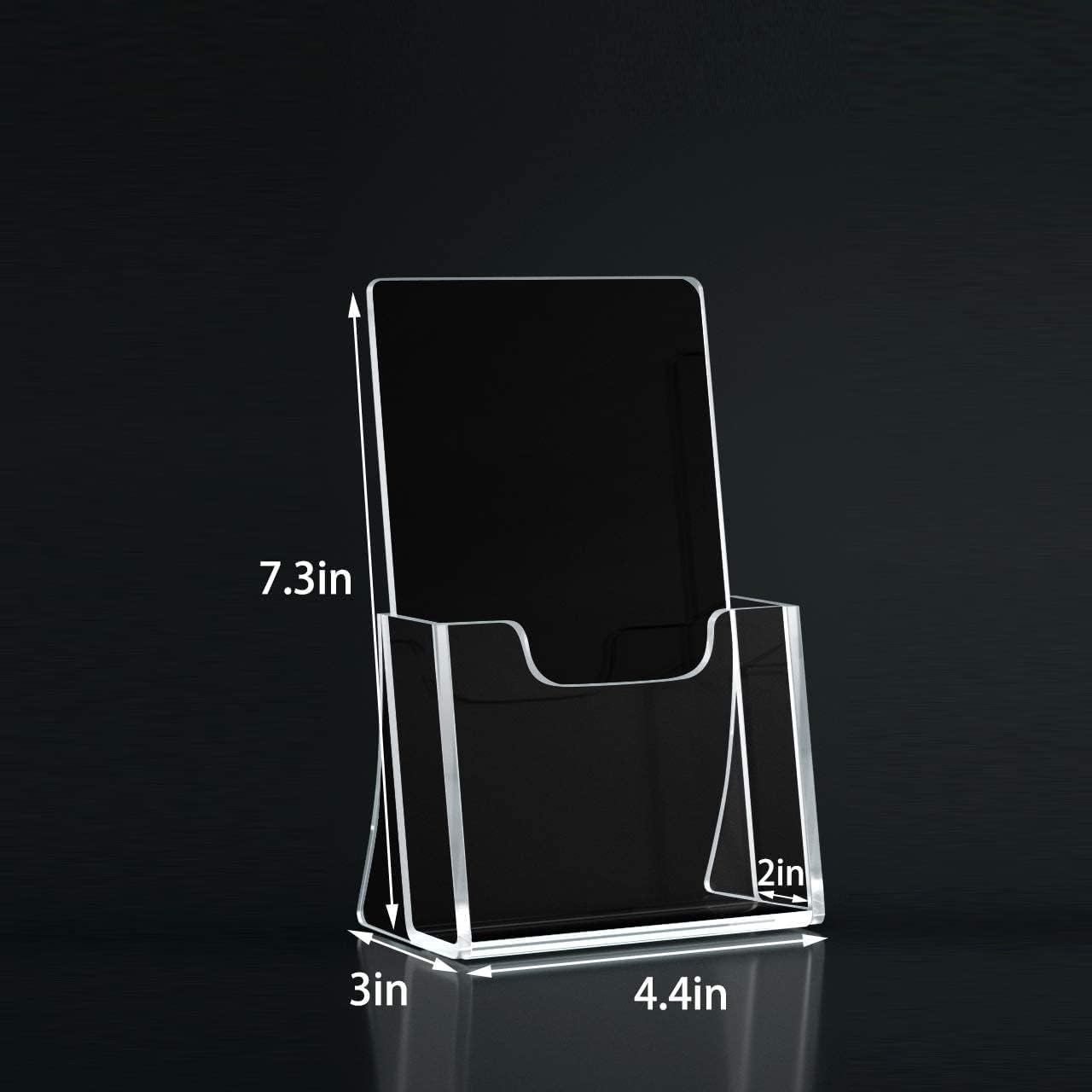 HIIMIEI Brochure Holder 4 x 6 inches, Acrylic Flyer Holder with 6 Pack, Plastic Stands for Displaying Flyer, Magazines, Pamphlets, Literature, Brochures, Booklets, Menu