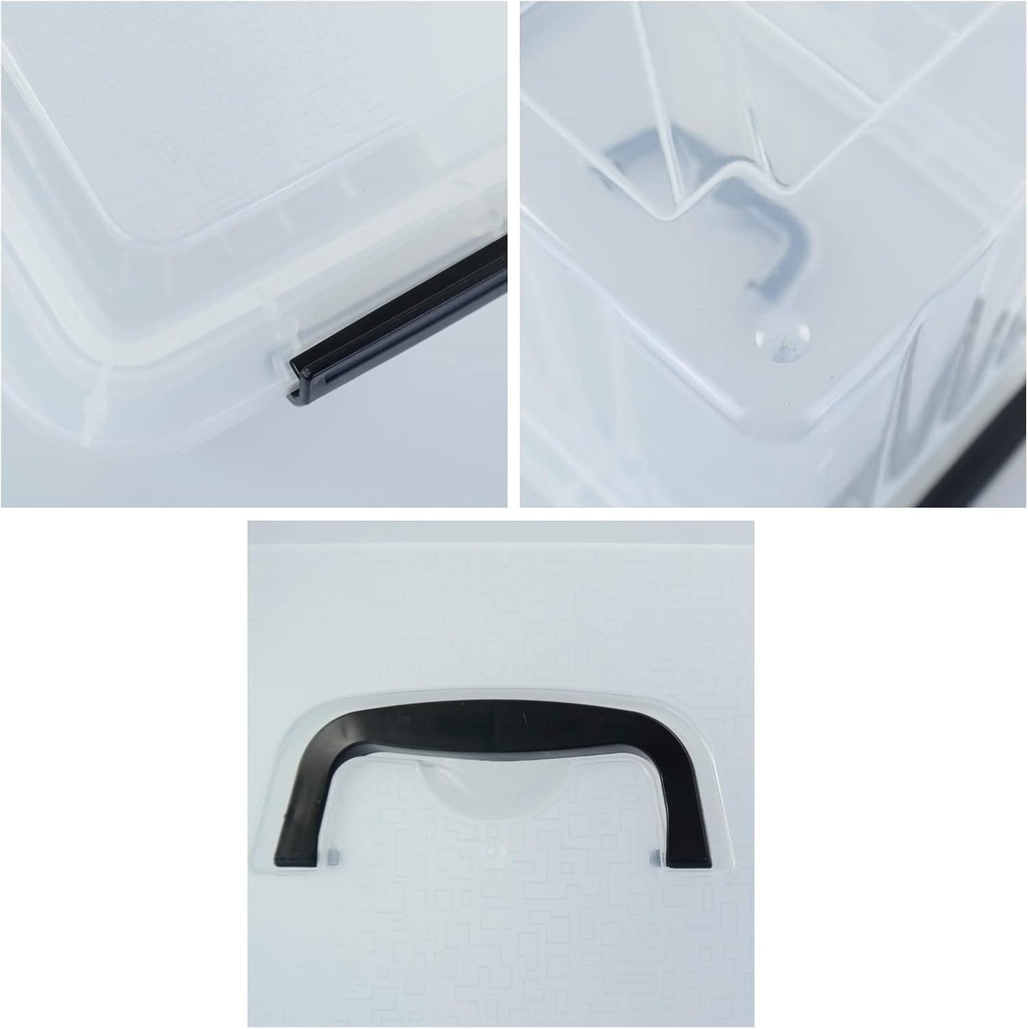 10 L Plastic Clear Storage Box, Plastic Latching Box with Lid, 6-PACK
