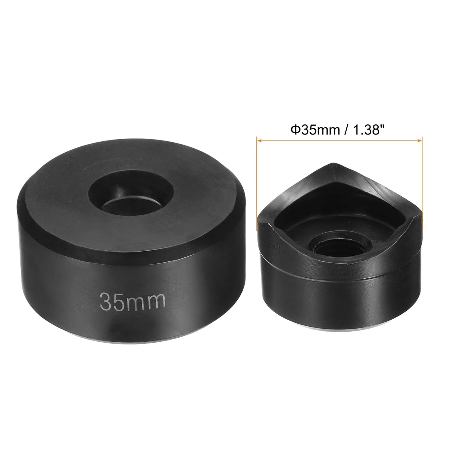 HARFINGTON Sheet Metal Punch Hole Punch 35mm Bearing Steel Precise Cutting Manual Knockout Kit with External Hex Shank for Metal Steel Plate Sink Stainless Steel, Black