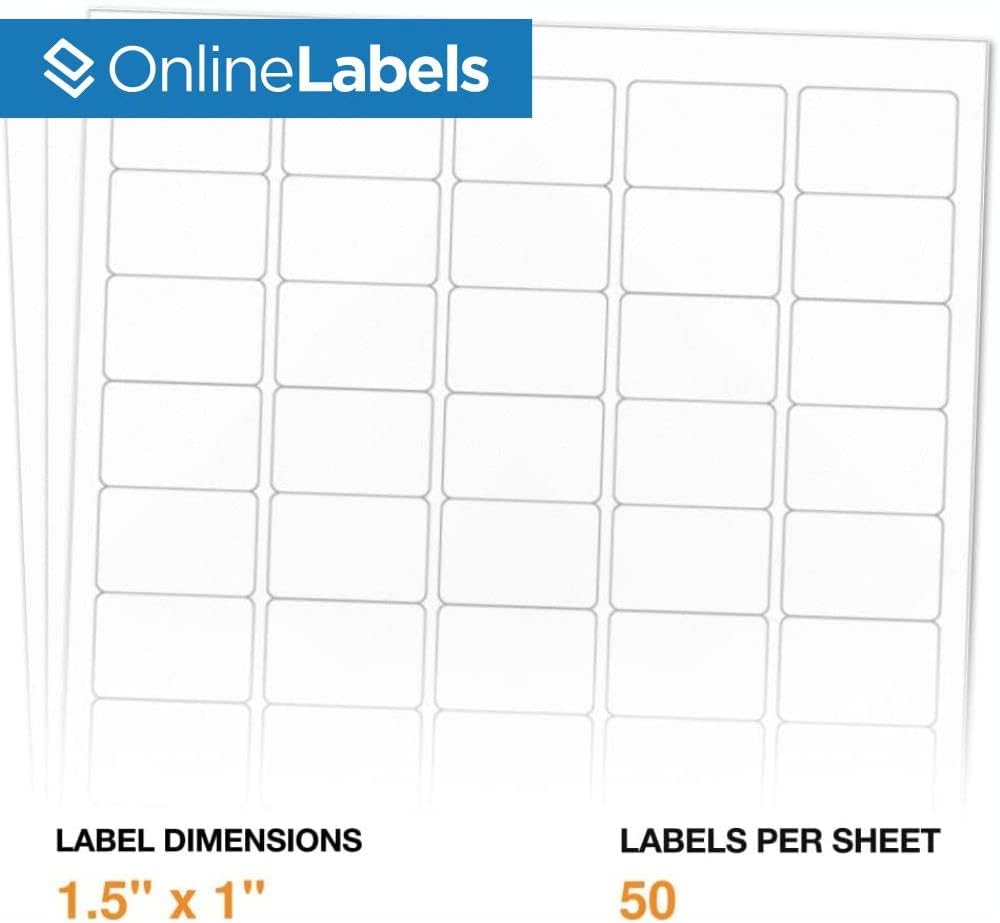 1.5 x 1 Rectangle Barcode Labels - Pack of 12,500 Labels, 250 Sheets - Inkjet/Laser Printer - Online Labels